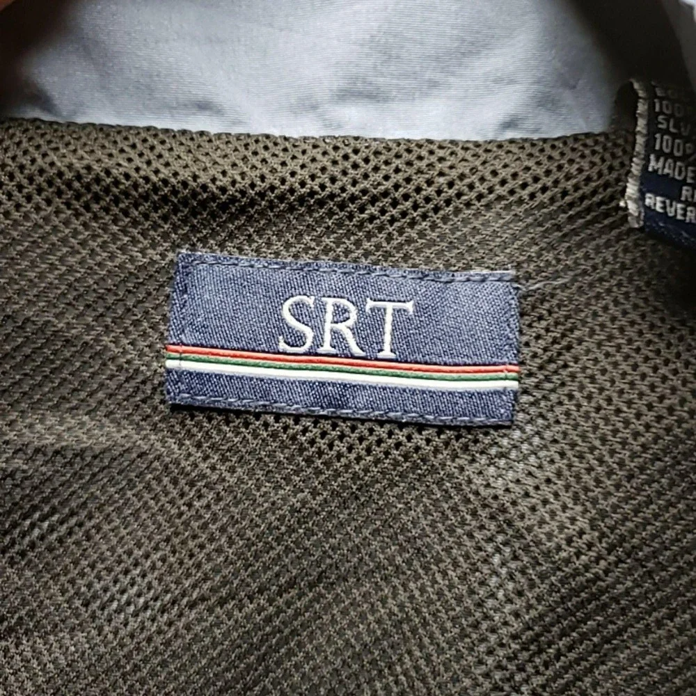 SRT Jacket Mens 3XL Blue Full Zip Lightweight Lined Windbreaker Elastic Hem